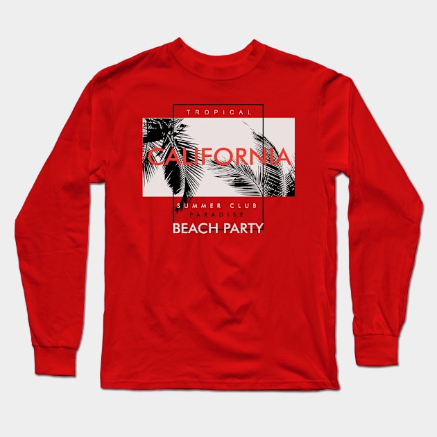 Tropical California Beach Party Long Sleeve T-Shirt by SSSD